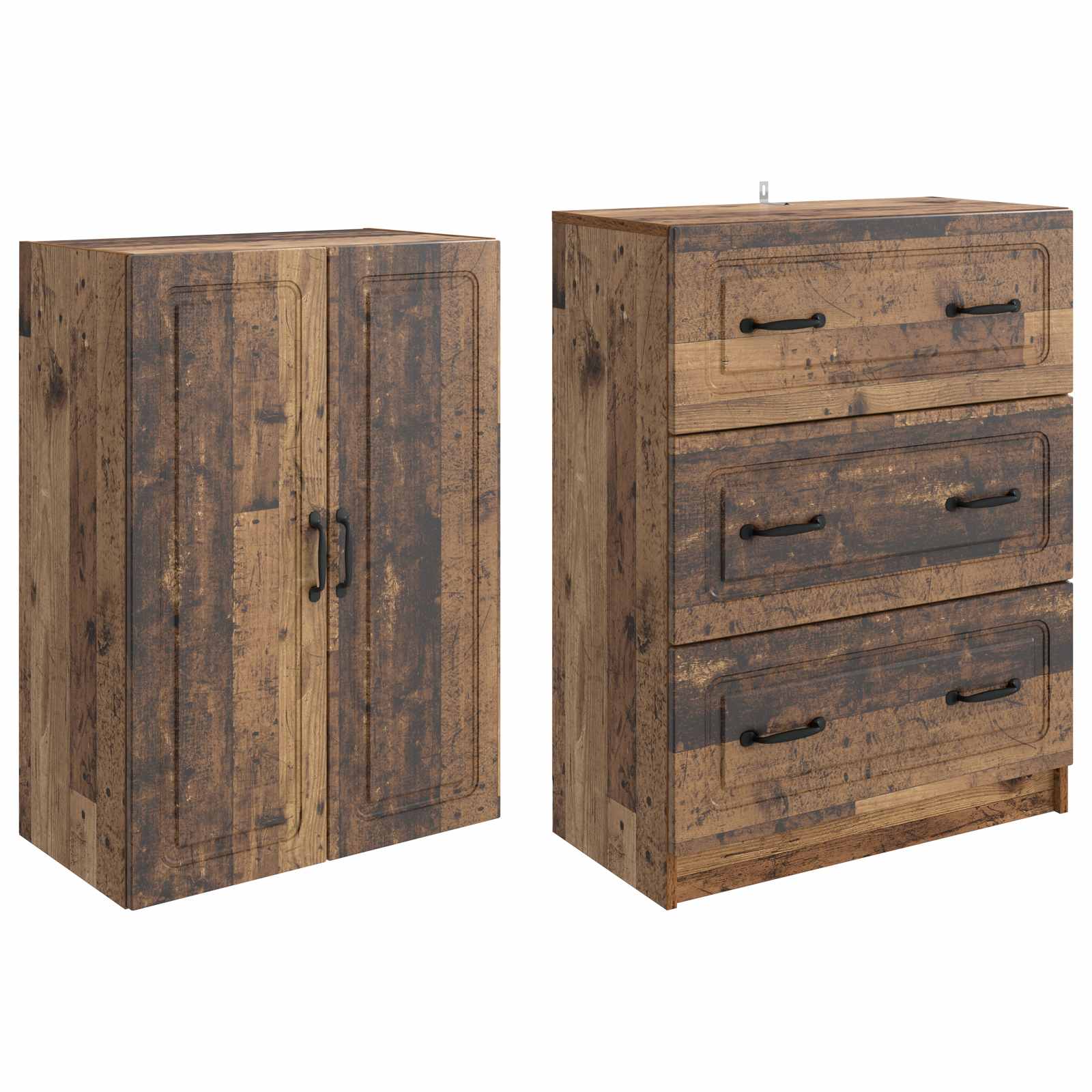 Σέτ Ντουλαπιών 2 pcs Παλαιωμένο ξύλο 66 x 34,5 x 87 εκ. - Pakobazaar