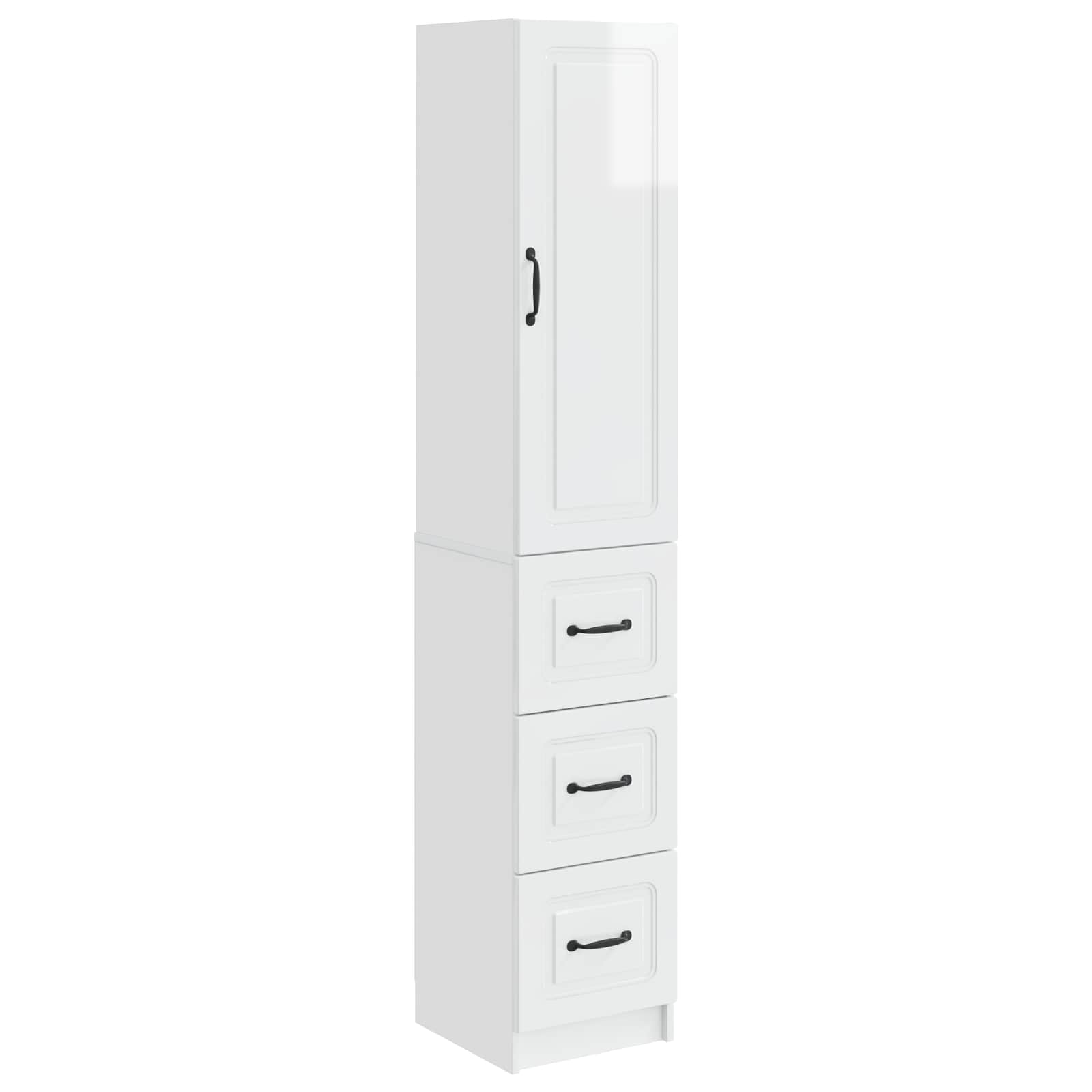 Σέτ Ντουλαπιών 2 pcs Γυαλιστερό Λευκό 33 x 34,5 x 87 εκ. - Pakobazaar