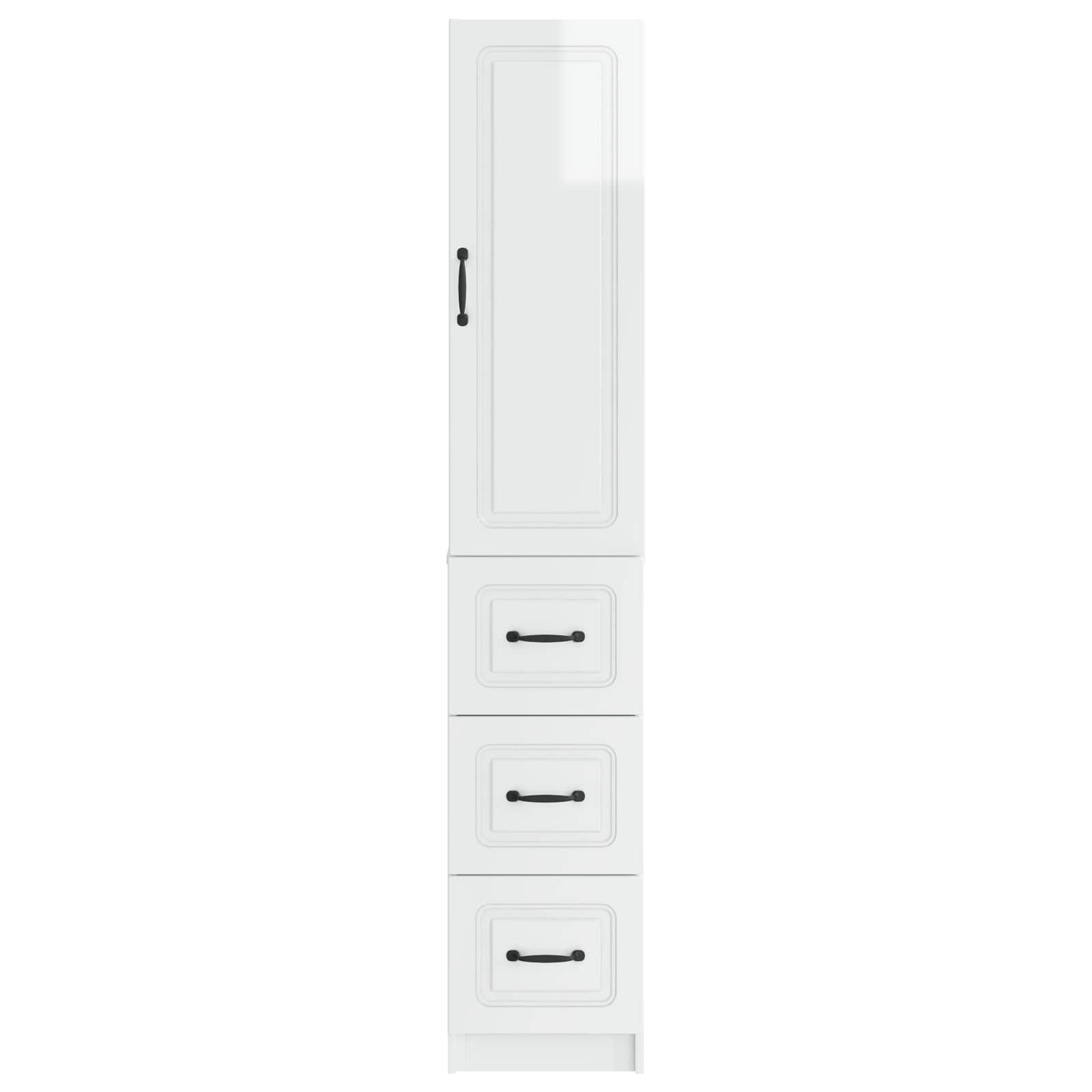 Σέτ Ντουλαπιών 2 pcs Γυαλιστερό Λευκό 33 x 34,5 x 87 εκ. - Pakobazaar