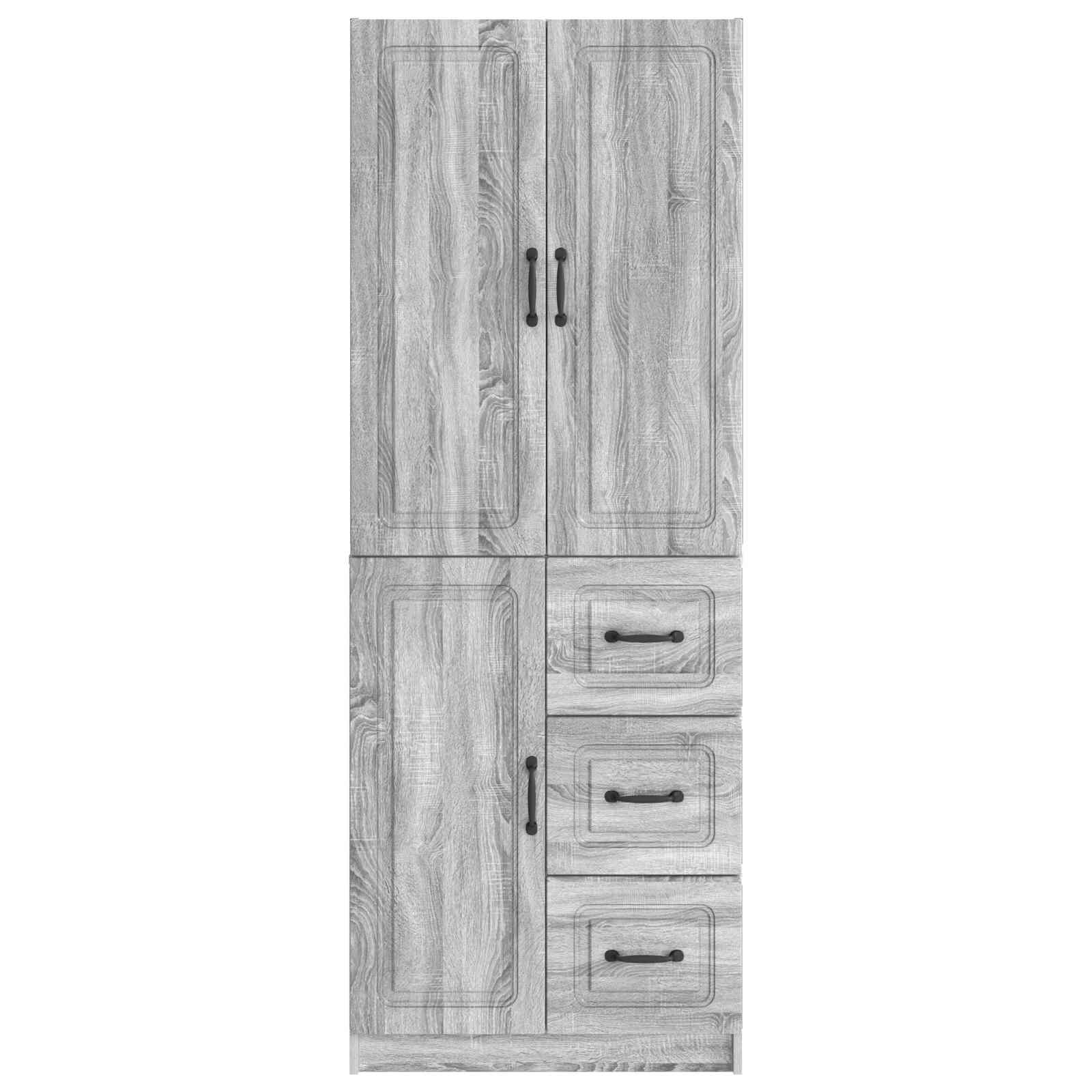 Σέτ Ντουλαπιών 2 pcs Γκρι Sonoma Επεξεργασμένο Ξύλο - Pakobazaar