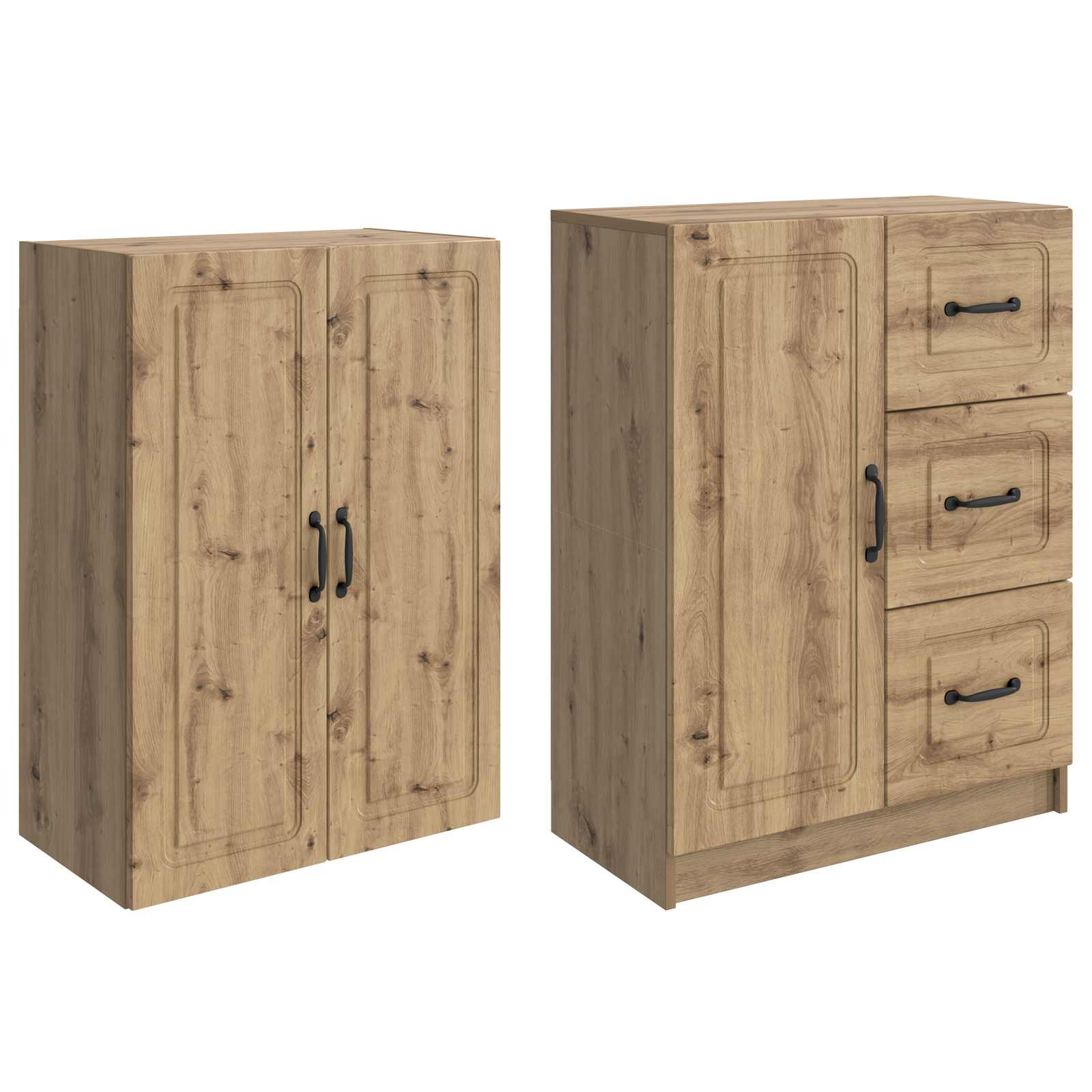 Σέτ Ντουλαπιών 2 pcs Artisan Δρυς Επεξεργασμένο Ξύλο - Pakobazaar