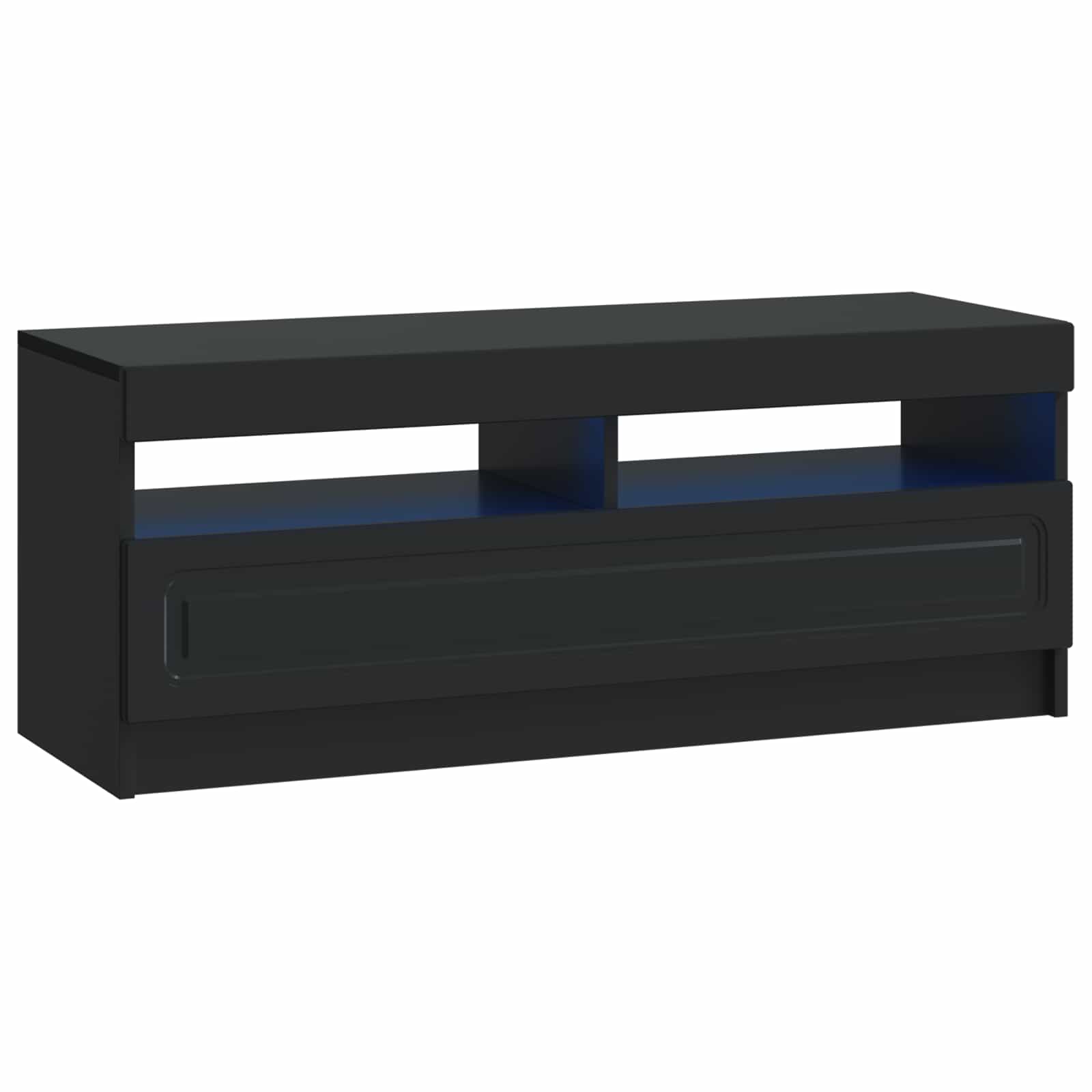 5 Τεμάχια LED Τηλεοπτικού Ντουλαπιού Μαύρο Επεξεργασμένο Ξύλο - Pakobazaar