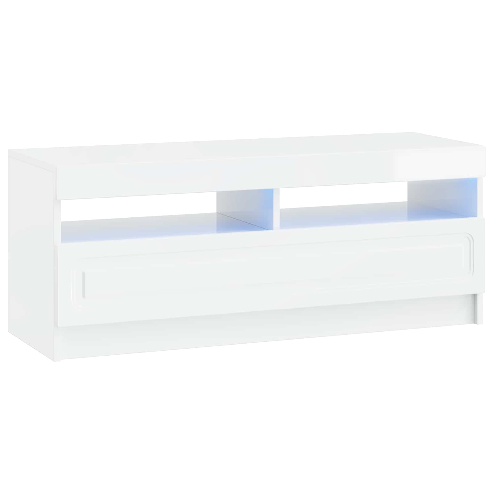 5 Τεμάχια LED Τηλεοπτικού Ντουλαπιού Γυαλιστερό Λευκό