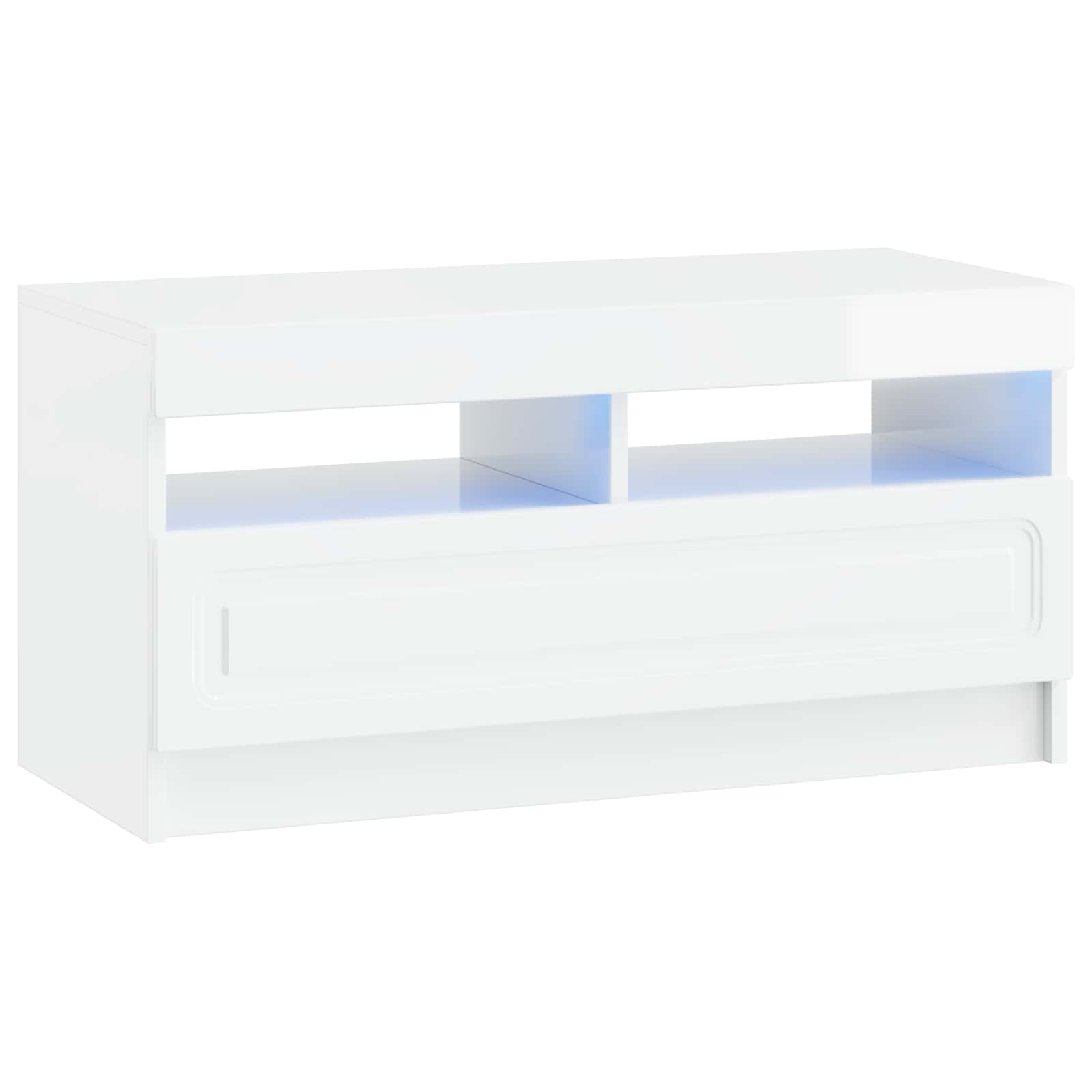 5 Τεμάχια LED Τηλεοπτικού Ντουλαπιού Γυαλιστερό Λευκό - Pakobazaar