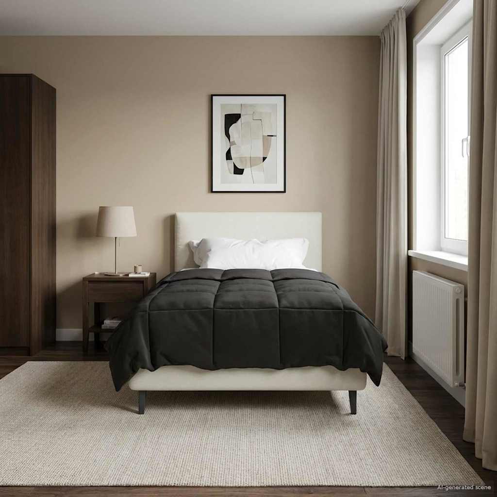 Καλοκαιρινό Παπλωματοθήκη Ανθρακί 135 x 200 cm Μικροΐνες - Pakobazaar