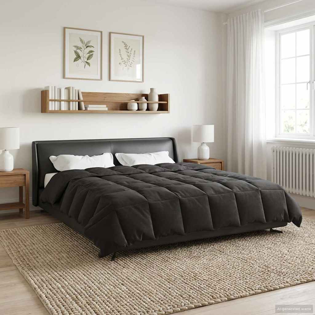 Καλοκαιρινό Παπλωματοθήκη Ανθρακί 200 x 240 cm Μικροΐνες - Pakobazaar