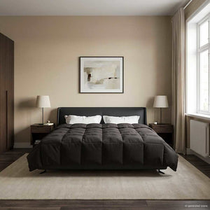 Καλοκαιρινό Παπλωματοθήκη Ανθρακί 200 x 240 cm Μικροΐνες - Pakobazaar