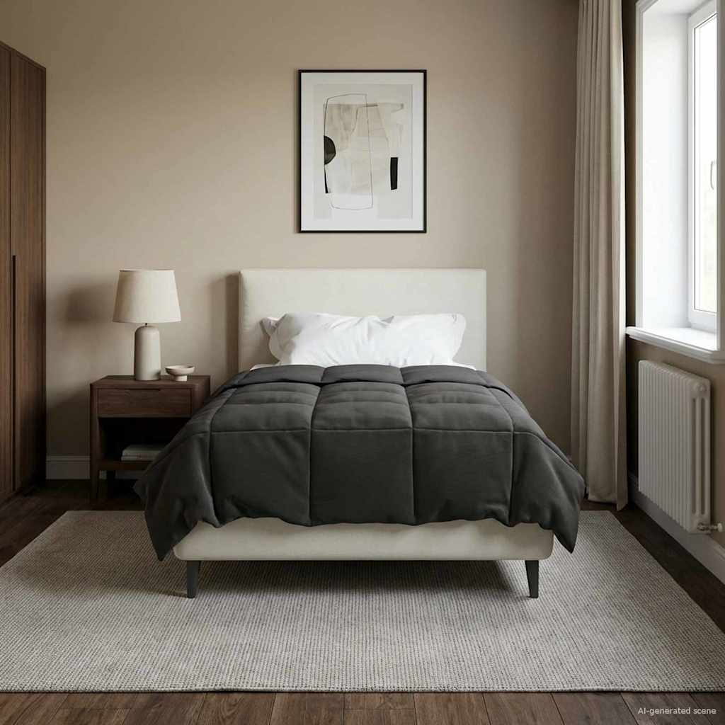 Καλοκαιρινό Παπλωματοθήκη Ανθρακί 155 x 220 cm Μικροΐνες - Pakobazaar