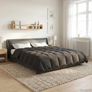 Καλοκαιρινό Παπλωματοθήκη Ανθρακί 200 x 220 cm Μικροΐνες - Pakobazaar