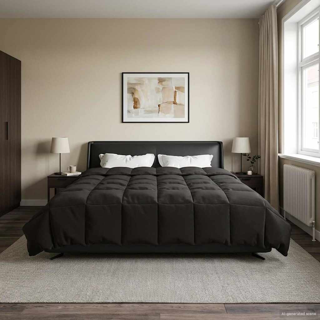 Καλοκαιρινό Παπλωματοθήκη Ανθρακί 200 x 220 cm Μικροΐνες - Pakobazaar