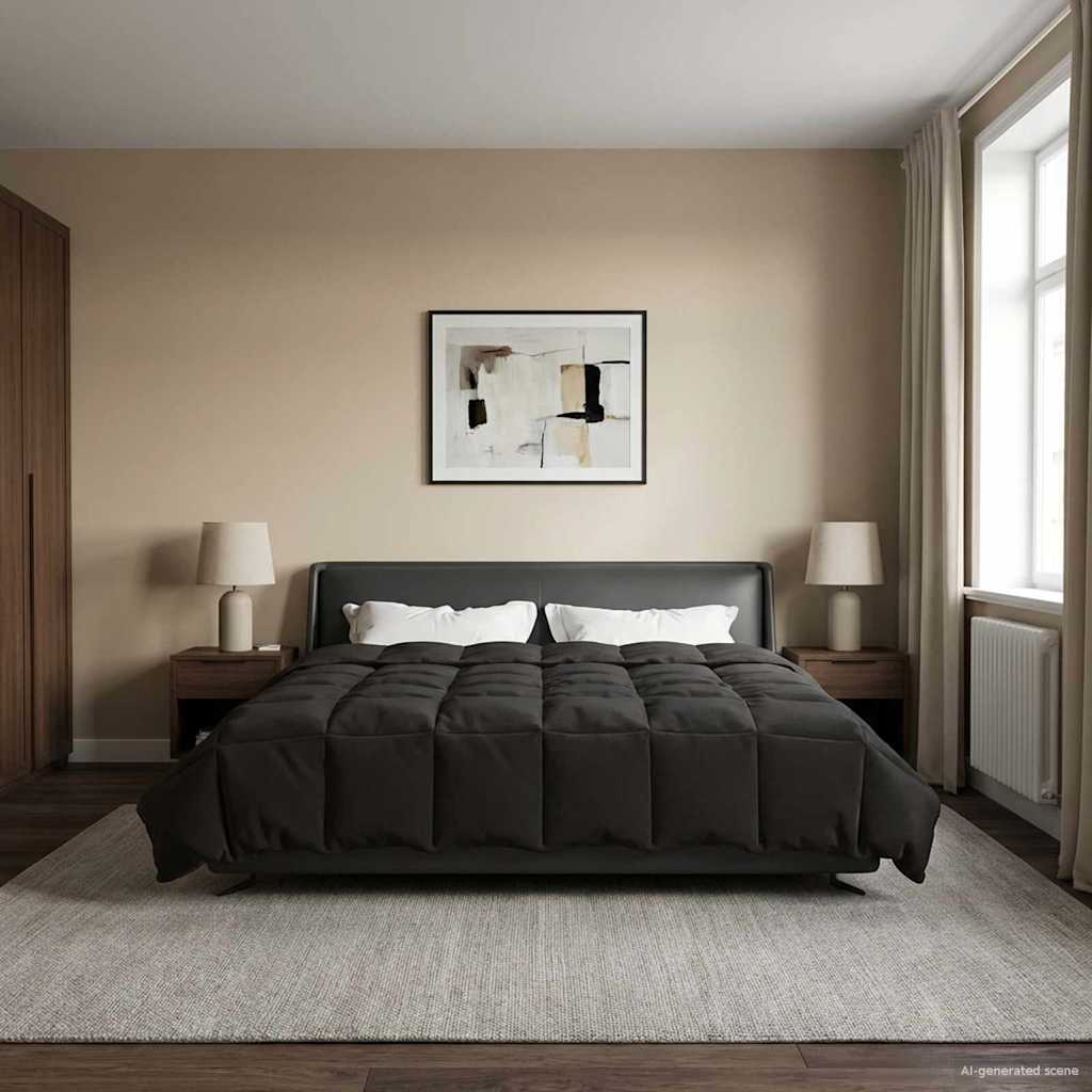 Καλοκαιρινό Παπλωματοθήκη Ανθρακί 220 x 240 cm Μικροΐνες - Pakobazaar