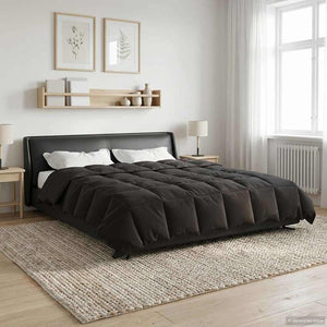 Καλοκαιρινό Παπλωματοθήκη Ανθρακί 220 x 260 cm Μικροΐνες - Pakobazaar