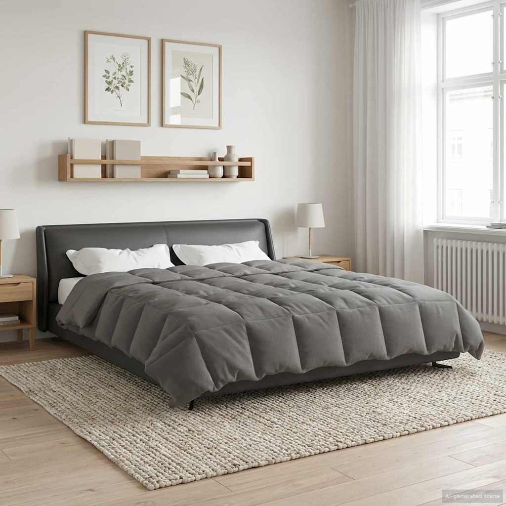 Καλοκαιρινό Παπλωματοθήκη Ανοιχτό γκρι 240 x 260 εκ. Μικροΐνες - Pakobazaar