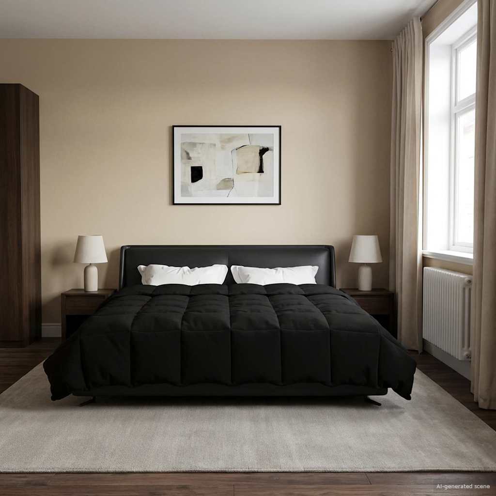 Καλοκαιρινό Παπλωματοθήκη Μαύρο 200 x 220 cm Μικροΐνες - Pakobazaar