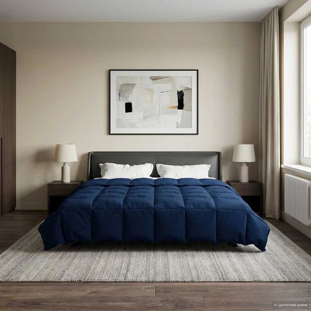 Καλοκαιρινό Παπλωματοθήκη Σκούρο Μπλε 200 x 240 cm Μικροΐνες - Pakobazaar