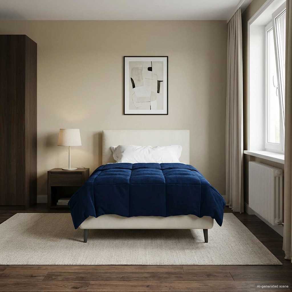 Καλοκαιρινό Παπλωματοθήκη Σκούρο Μπλε 140 x 220 cm Μικροΐνες - Pakobazaar