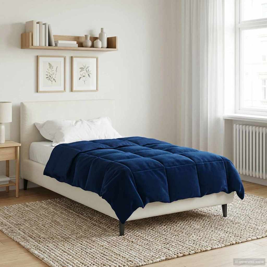 Καλοκαιρινό Παπλωματοθήκη Σκούρο Μπλε 155 x 220 cm Μικροΐνες - Pakobazaar