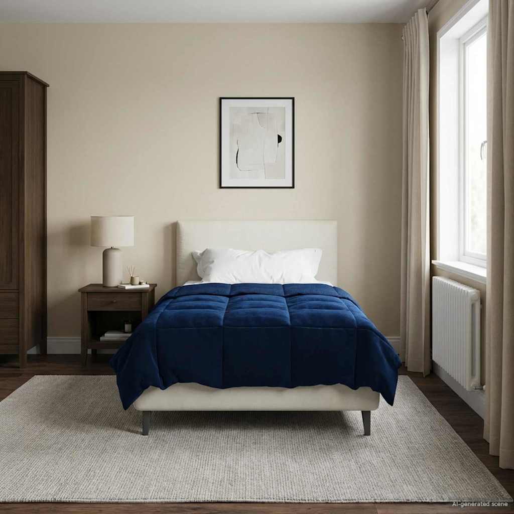 Καλοκαιρινό Παπλωματοθήκη Σκούρο Μπλε 155 x 220 cm Μικροΐνες - Pakobazaar