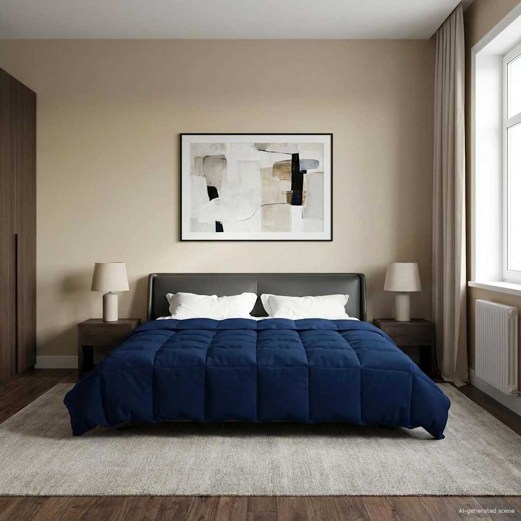 Καλοκαιρινό Παπλωματοθήκη Σκούρο Μπλε 220 x 240 cm Μικροΐνες - Pakobazaar