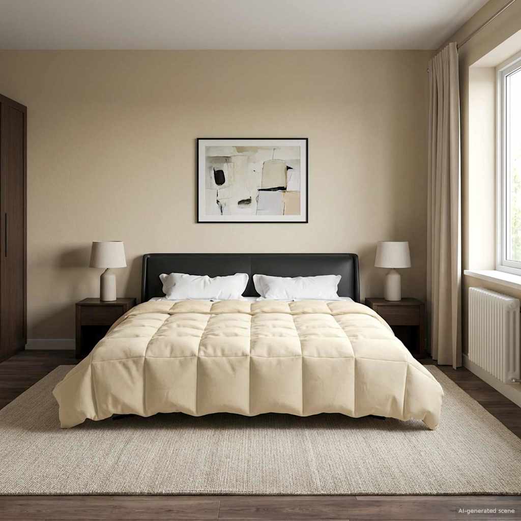 Καλοκαιρινό Παπλωματοθήκη Ουαντινγκ Κρεμ 200 x 200 cm Μικροΐνες - Pakobazaar