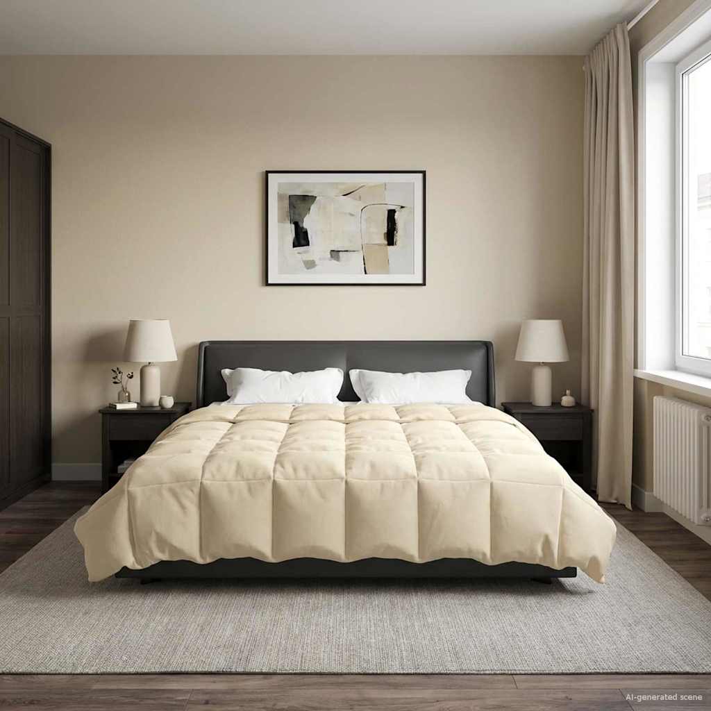 Καλοκαιρινό Παπλωματοθήκη Ουαντινγκ Κρεμ 220 x 260 cm Μικροΐνες - Pakobazaar