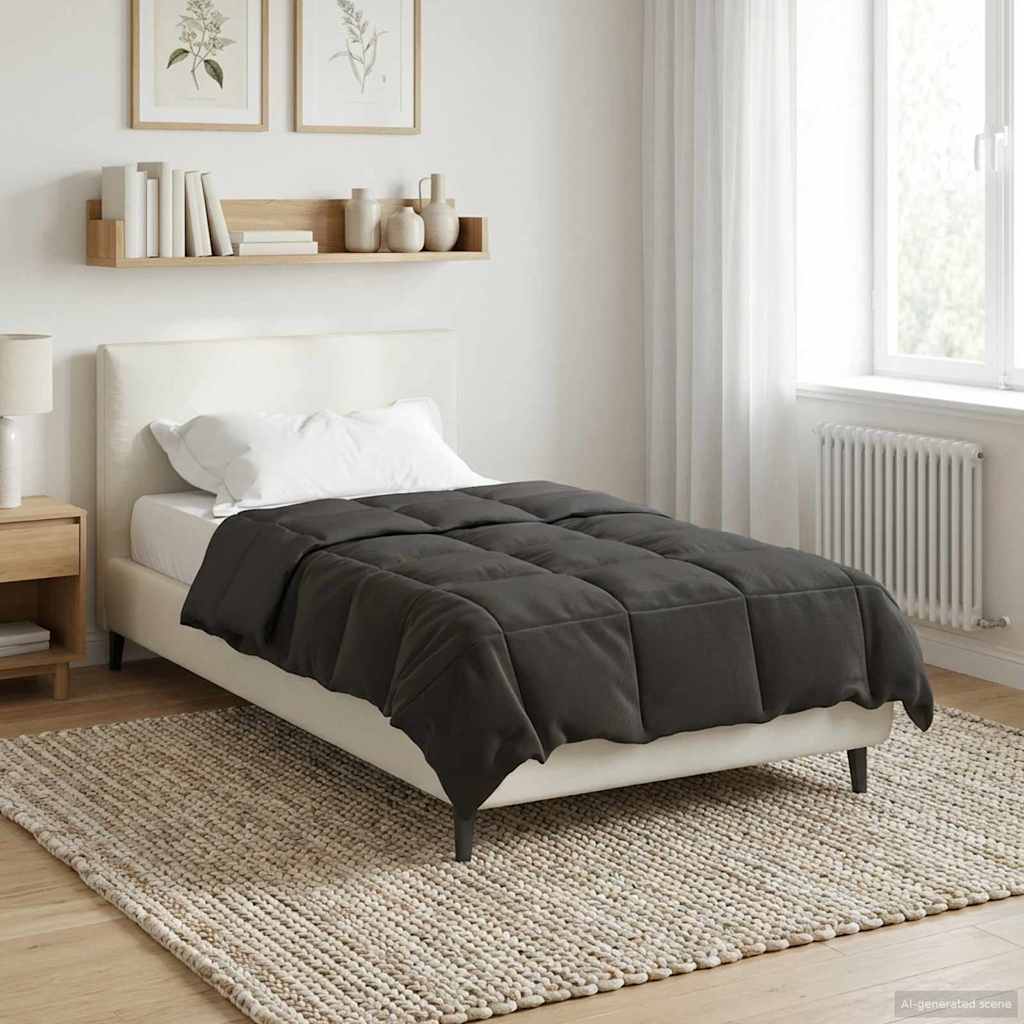 Κουβέρτα ολόκληρου του χρόνου Ανθρακί 140 x 200 cm Μικροΐνες - Pakobazaar