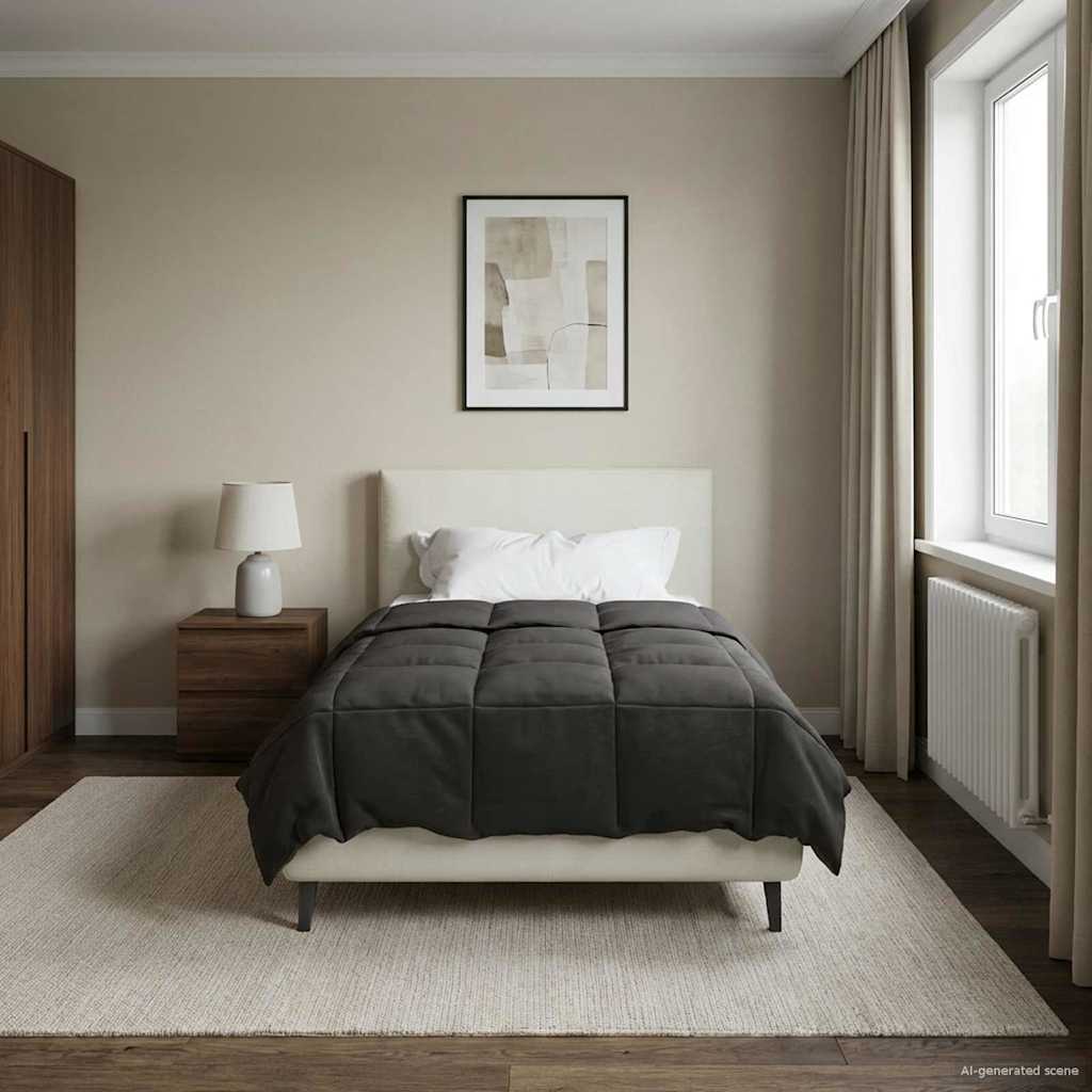 Κουβέρτα ολόκληρου του χρόνου Ανθρακί 140 x 200 cm Μικροΐνες - Pakobazaar