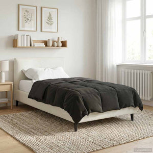 Κουβέρτα ολόκληρου του χρόνου Ανθρακί 155 x 220 cm Μικροΐνες - Pakobazaar