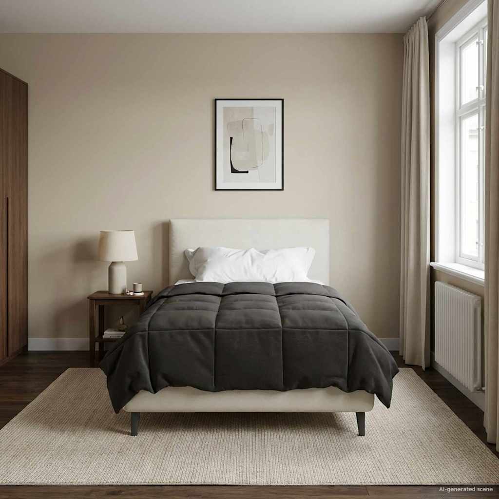 Κουβέρτα ολόκληρου του χρόνου Ανθρακί 155 x 220 cm Μικροΐνες - Pakobazaar