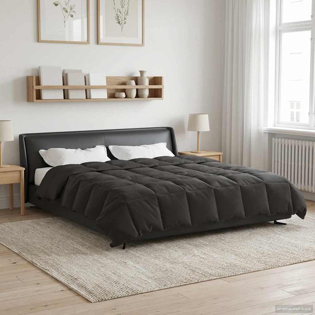 Κουβέρτα ολόκληρου του χρόνου Ανθρακί 200 x 220 cm Μικροΐνες - Pakobazaar