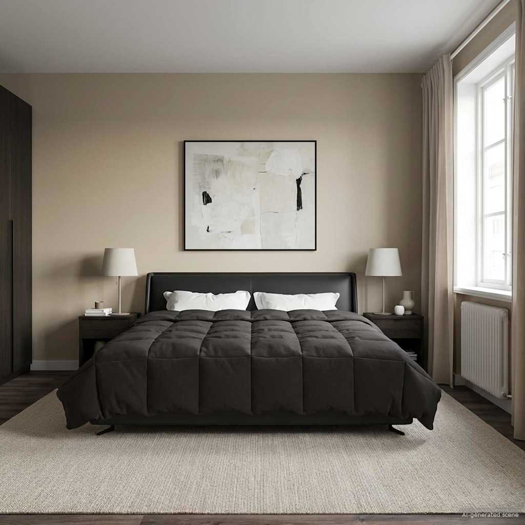 Κουβέρτα ολόκληρου του χρόνου Ανθρακί 220 x 260 cm Μικροΐνες - Pakobazaar