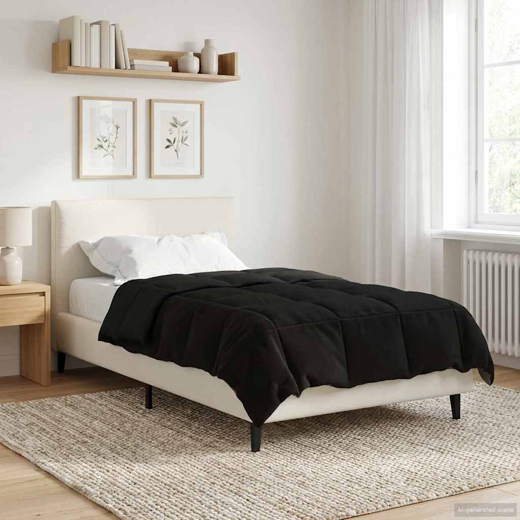 Κουβέρτα ολόκληρου του χρόνου Μαύρο 135 x 220 εκ. Μικροΐνες - Pakobazaar