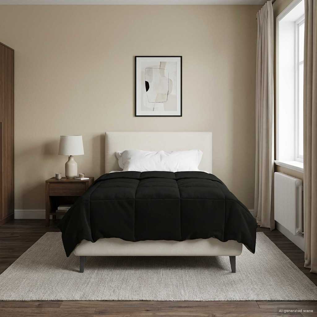 Κουβέρτα ολόκληρου του χρόνου Μαύρο 140 x 220 cm Μικροΐνες - Pakobazaar