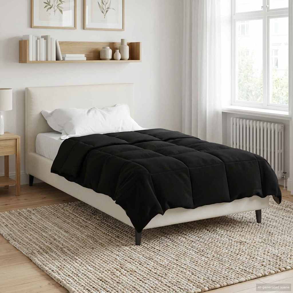 Κουβέρτα ολόκληρου του χρόνου Μαύρο 155 x 220 cm Μικροΐνες - Pakobazaar