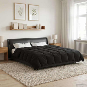 Κουβέρτα ολόκληρου του χρόνου Μαύρο 220 x 240 cm Μικροΐνες - Pakobazaar