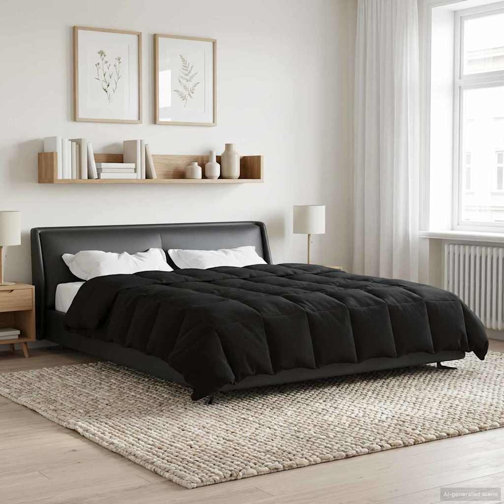 Κουβέρτα ολόκληρου του χρόνου Μαύρο 220 x 260 cm Μικροΐνες - Pakobazaar