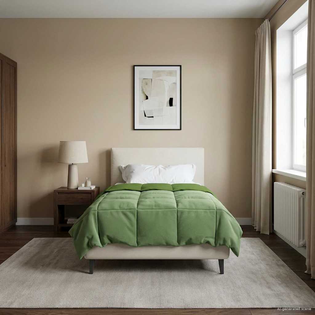 Κουβέρτα ολόκληρου του χρόνου Πράσινο 135 x 200 cm Μικροΐνες - Pakobazaar