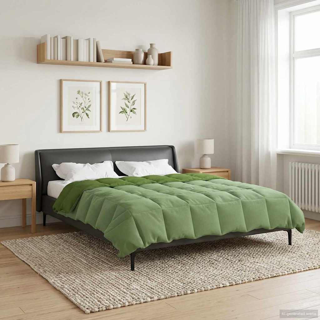 Κουβέρτα ολόκληρου του χρόνου Πράσινο 220 x 260 cm Μικροΐνες - Pakobazaar