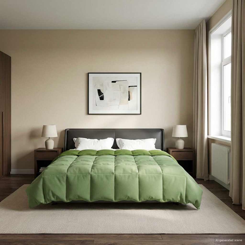 Κουβέρτα ολόκληρου του χρόνου Πράσινο 240 x 260 εκ. Μικροΐνες - Pakobazaar