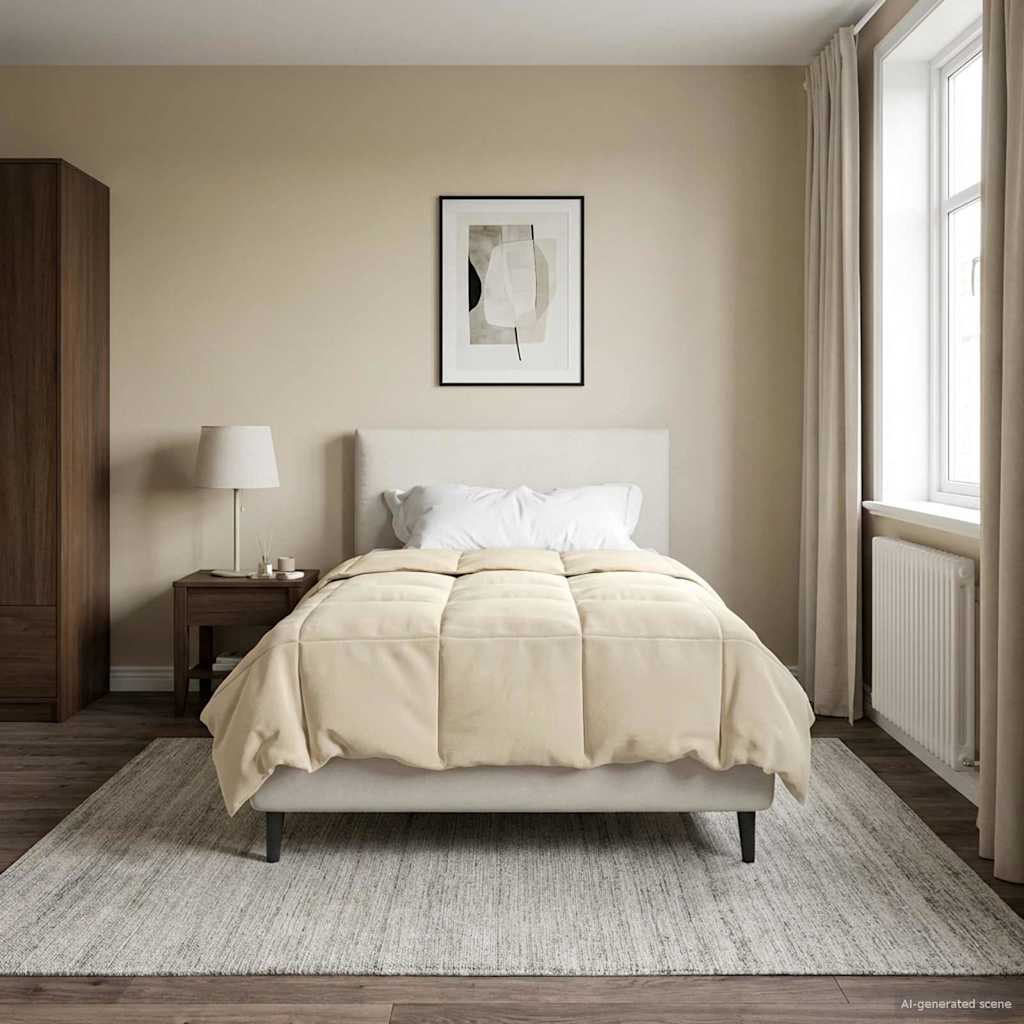 Κουβέρτα ολόκληρου του χρόνου Κρεμ 135 x 200 cm Μικροΐνες - Pakobazaar