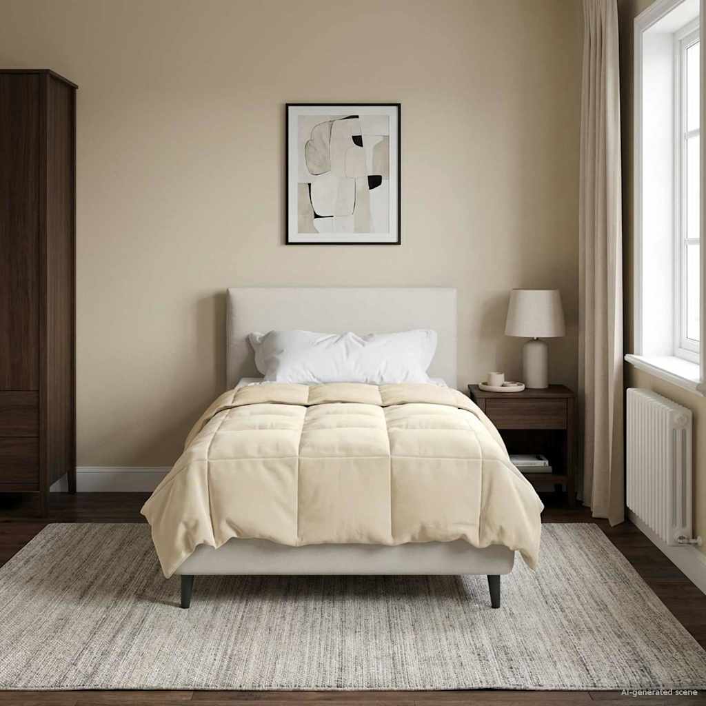 Κουβέρτα ολόκληρου του χρόνου Κρεμ 140 x 200 cm Μικροΐνες - Pakobazaar