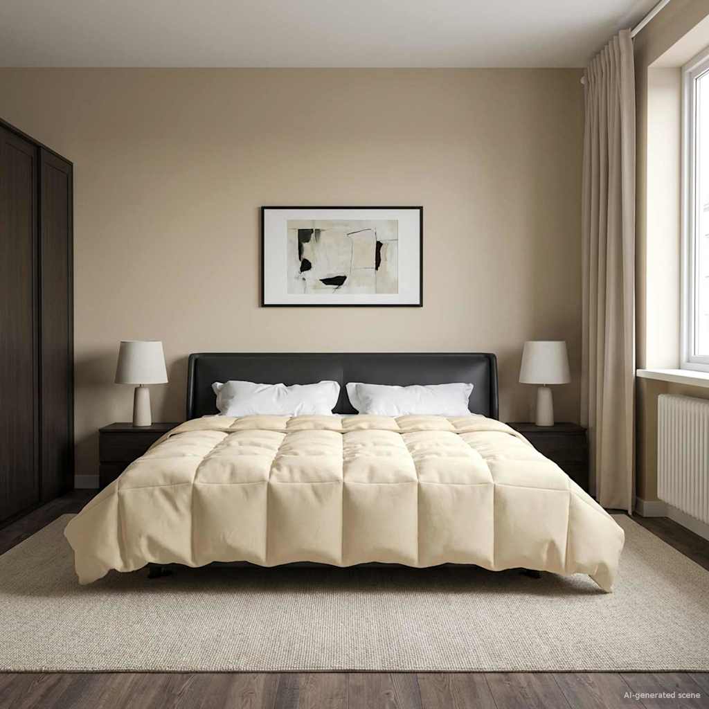 Κουβέρτα ολόκληρου του χρόνου Κρεμ 200 x 240 cm Μικροΐνες - Pakobazaar