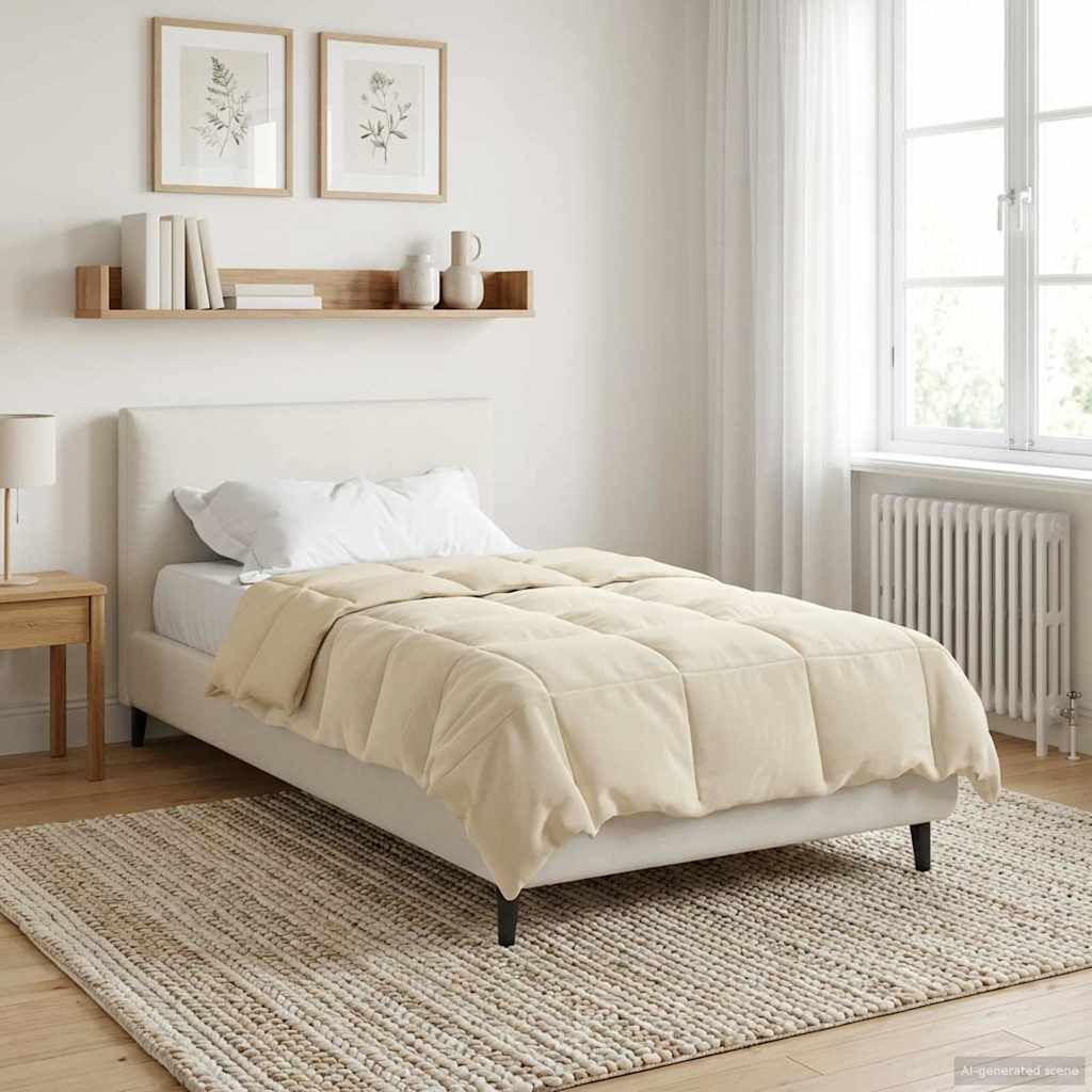 Κουβέρτα ολόκληρου του χρόνου Κρεμ 140 x 220 cm Μικροΐνες - Pakobazaar