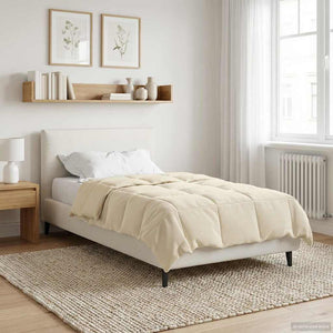 Κουβέρτα ολόκληρου του χρόνου Κρεμ 155 x 220 cm Μικροΐνες - Pakobazaar