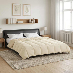 Κουβέρτα ολόκληρου του χρόνου Κρεμ 220 x 260 cm Μικροΐνες - Pakobazaar