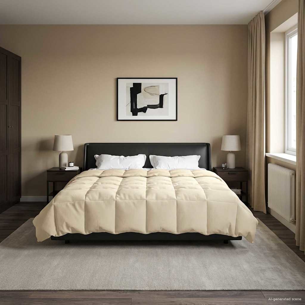 Κουβέρτα ολόκληρου του χρόνου Κρεμ 220 x 260 cm Μικροΐνες - Pakobazaar