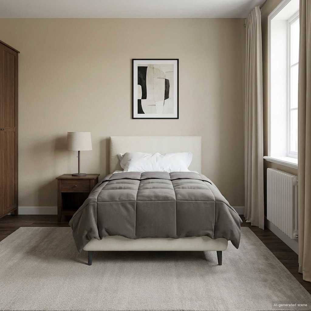 Χειμερινό Παπλωματοθήκη Ανοιχτό γκρι 140 x 220 cm Μικροΐνες - Pakobazaar
