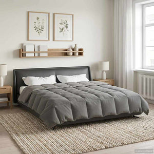 Χειμερινό Παπλωματοθήκη Ανοιχτό γκρι 200 x 220 cm Μικροΐνες - Pakobazaar