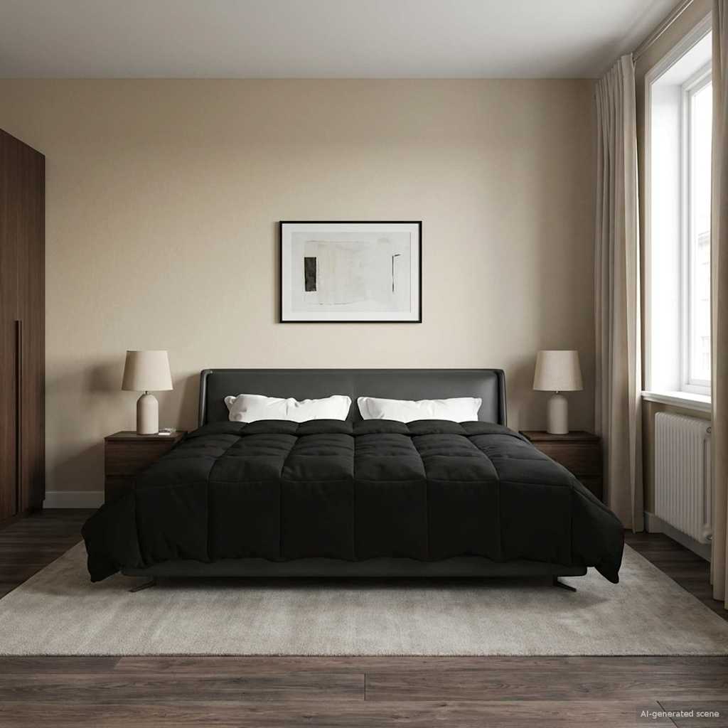 Χειμερινό Παπλωματοθήκη Ουαντινγκ Μαύρο 200 x 200 cm Μικροΐνες - Pakobazaar