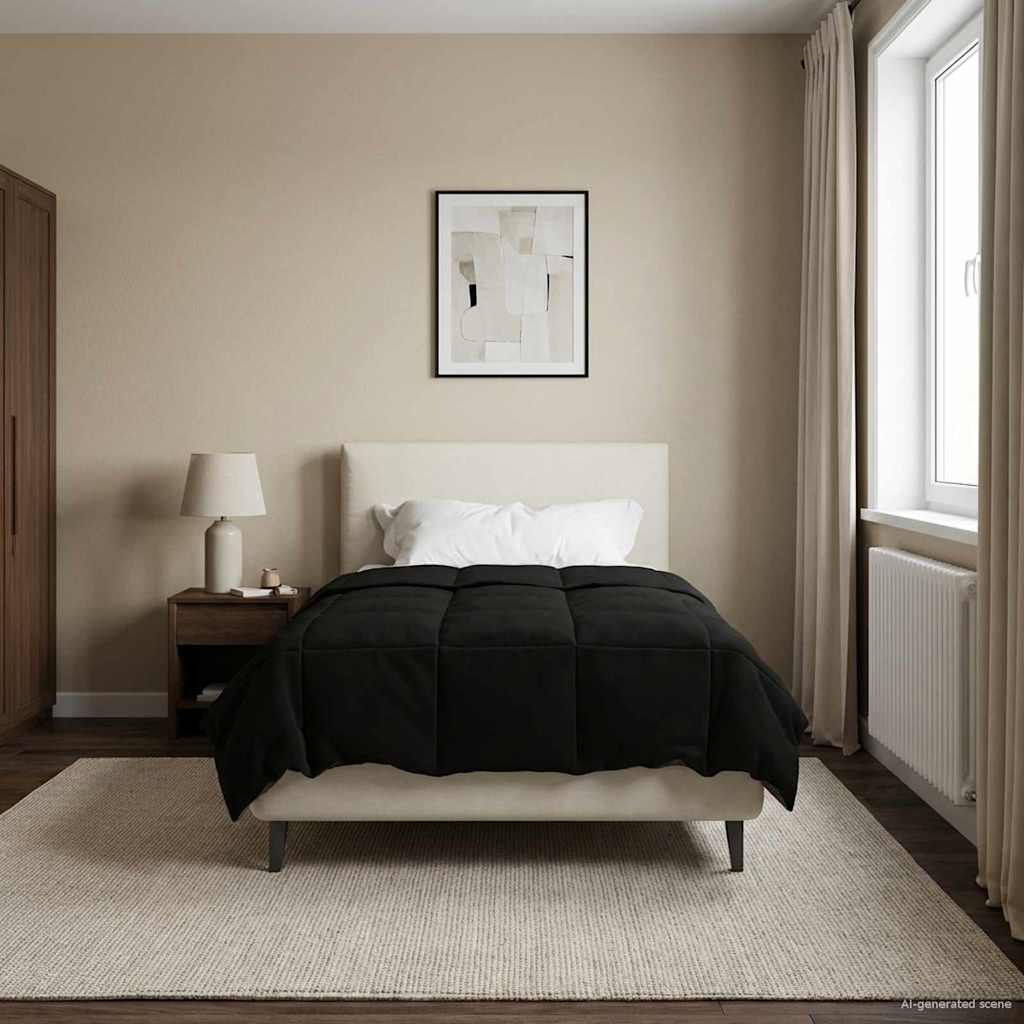 Χειμερινό Παπλωματοθήκη Ουαντινγκ Μαύρο 135 x 220 εκ. Μικροΐνες - Pakobazaar